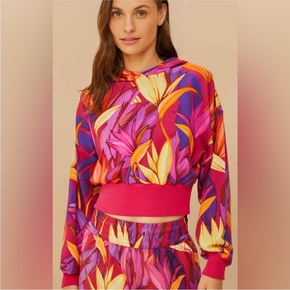 FARM Rio Vibrant Birds of Paradise Floral Adidas Hoodie